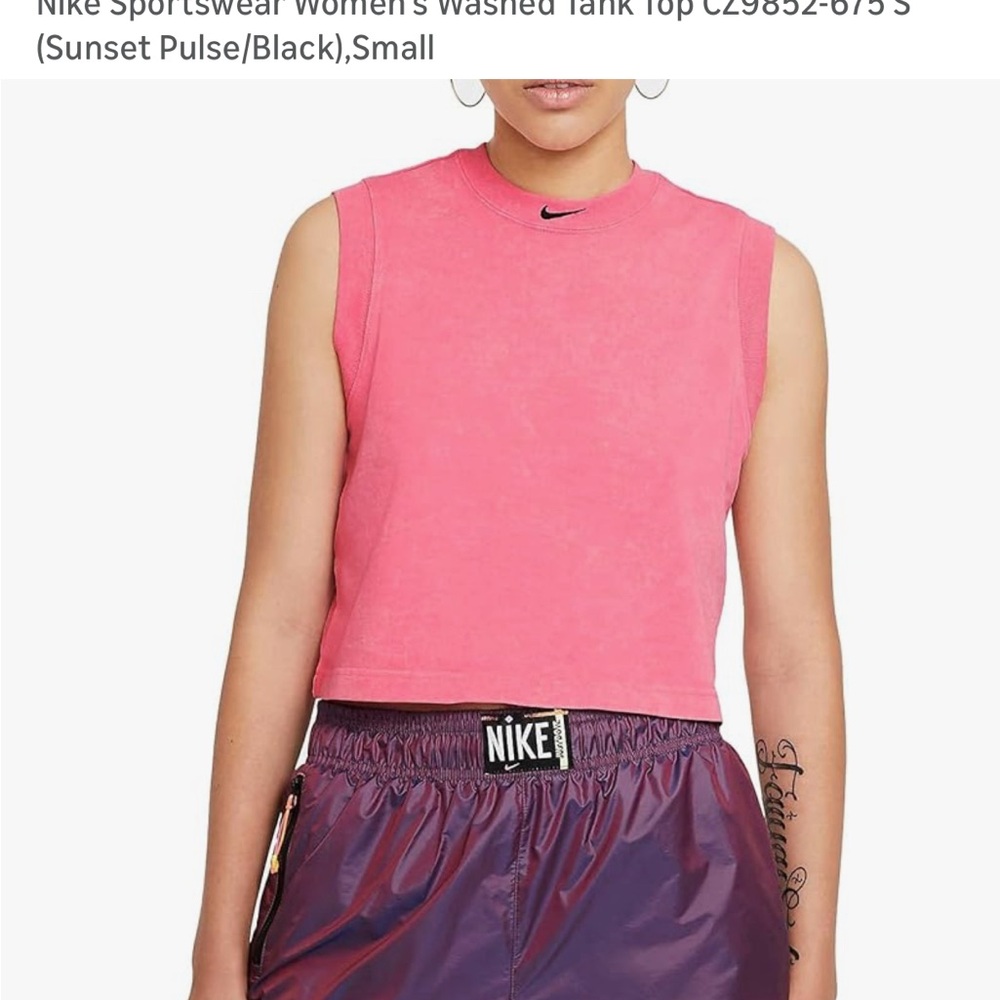 Nike Sunset Pulse Pink Cropped Sleeveless Tank Top